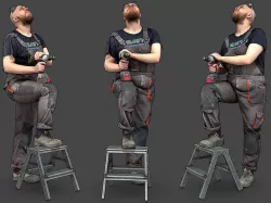 Stylized Construction Worker 3D model