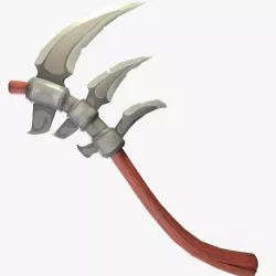 Stylized type triple bladed scythe Low-poly 3D model