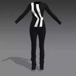SUIT BLACK AND WHITE COLOR BLOCK MODERN ELEGANCE 3D model