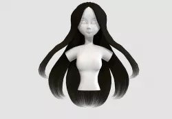 thick long hairstyle  3D model