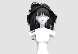 Thick Pigtail Hairstyle  3D model