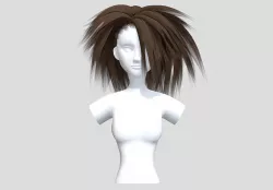 Thick Wide Hairstyle  3D model
