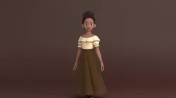 Tiana Cartoon Women Character 3D model