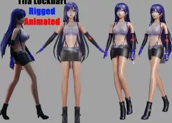 Tifa Lockhart Low-poly 3D model