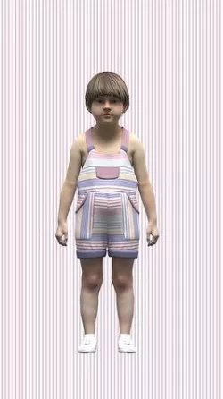 Toddler girls Dungaree Low-poly 3D model