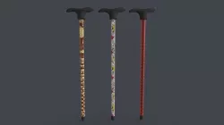 Wooden Walking Stick Low-poly 3D model