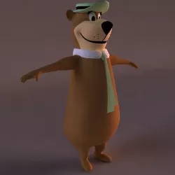 Yogi Bear 3D character Low-poly 3D model