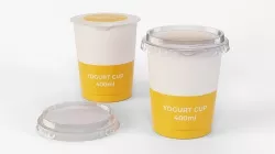 Yogurt Cup 400ml Cap Low-poly 3D model