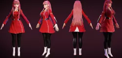 Zero Two - Darling in the Franxx  Low-poly 3D model