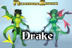 Acheron Drake Nude Low-poly 3D model