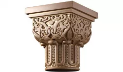 Arabic Oriental Wooden Column Capital 3D model