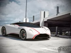 Aston Martin dp100 and Environment 3D model