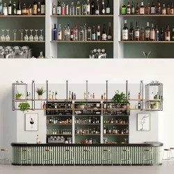 Bar 10 Hotle Bar 70 Bottles  Plus Bar Items 3D model