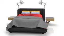 Bed in Black Leather 3D model