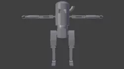 Bipedal Steampunk Mech Mesh and Rig Low-poly 3D model