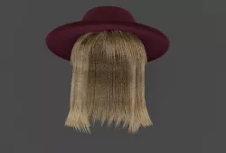 blonde hair with hat  3D model