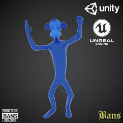 Bored Apes Character Dance Blue Plastic Edition Low-poly 3D model