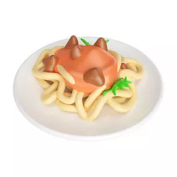 Cartoon Spaghetti Pasta Low-poly 3D model