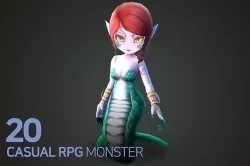 Casual RPG Monster - 20 Ramia Low-poly 3D model