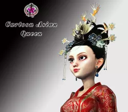 Character Creator - Cartoon Asian Queen Low-poly 3D model