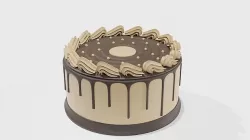 Chocolate cake 3d model 3D model