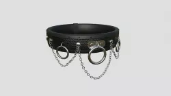Choker Collar B01 Black Silver - Character Design Punk Gothic Low-poly 3D model