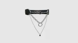 Choker Collar C01 Black Silver - Character Design Punk Gothic Low-poly 3D model