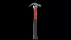 Claw Hammer 450g brushed Low-poly 3D model