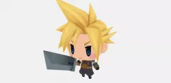 Cloud from World of Final Fantasy Low-poly 3D model