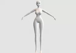 curvy female body  3D model
