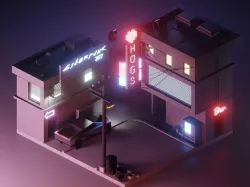 cyberpunk 2077 low-poly and cybertruck low-poly Low-poly 3D model