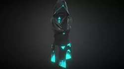 Cyberpunk Girl Hacker Suit - light blue 3D model