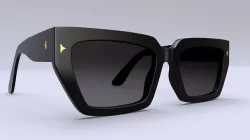 Dezi Classic unisex rectangular frame Black Sunglasses  3D model