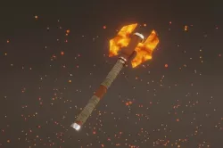 Double Bit Fire Axe - Elemental Axe - Model 01 Low-poly 3D model