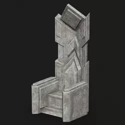 Dwarf Stone Throne Low-poly 3D model