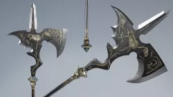 Fantasy Halberd Axe Polearm Low-poly 3D model