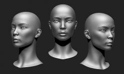 Female Head Low Poly for Nomad Sculpt .OBJ