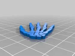 Flat-print single piece skeleton hand