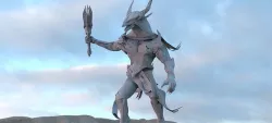 Giant Lizard man with mace 3D model