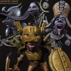 GNOMES ARMY Low-poly 3D model