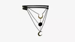Gothic Collar H02 Black Gold - Character Fashion Design Low-poly 3D model