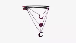 Gothic Collar H08 Pink - Character Fashion Design Low-poly 3D model