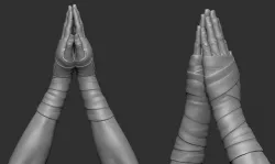 Hand Wrap Praying 3D model