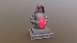Hooded Crystal Statue Low-poly 3D model