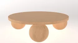 Kelly Wearstler Morro Coffee Table Round Large Natural Oak 3D model