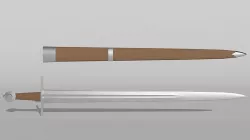 Knightly Arming Sword Low-poly 3D model