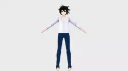 L 3D MODEL DEATH NOTE CHARACTER ANIME FANTASY T-POSE SHAPE KEYS Low-poly 3D model