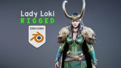 Lady Loki rigged 3D model