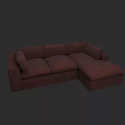 Leather sofa Low-poly 3D model
