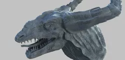Lizard man head Bust 3D model